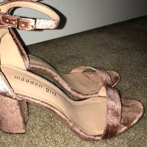Blush Velvet Block Heel